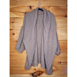 Worthington Woman Open Front Cardigan Knit Sweater Tan & Metallic Gold Size XL